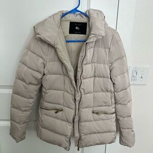 Zara Mother of Pearl Puffer Jacket